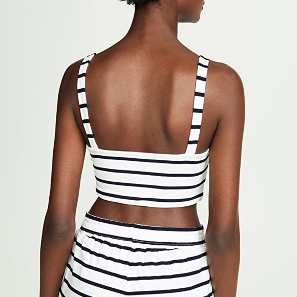 BB Dakota Optik White Knot Front Stripe Crop Top - Picture 3 of 8